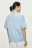 Футболка хлопковая оверсайз с принтом - цвет голубой - 3