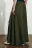 Юбка-трапеция миди в складку с разрезом - цвет зеленый - 4