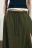 Юбка-трапеция миди в складку с разрезом - цвет зеленый - 7