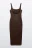 Платье-футляр миди на бретелях - цвет коричневый - 6