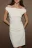 Платье-футляр мини вискозное с открытыми плечами - цвет молочный - 1