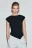 Блузка-топ полуприлегающая с асимметричным низом - цвет черный - 2