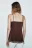 Майка-топ атласная на бретелях с кружевом - цвет коричневый - 3