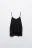 Майка-топ атласная на бретелях с кружевом - цвет черный - 8