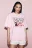 Футболка хлопковая оверсайз с принтом - цвет розовый - 4