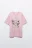 Футболка хлопковая оверсайз с принтом - цвет розовый - 1