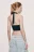 Топ-халтер облегающий на завязках - цвет черный - 3