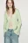 Блузка облегающая с расклешенными рукавами - цвет зеленый - 2