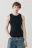 Майка-топ облегающая в рубчик с контрастной отделкой - цвет черный - 2