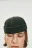 Шапка-бини с вельветовой фактурой в рубчик - цвет зеленый - 3
