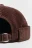 Шапка-бини с вельветовой фактурой в рубчик - цвет коричневый - 4
