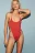 Купальник слитный с вырезами по бокам - цвет красный - 1
