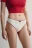Трусы-стринги в рубчик с высокой посадкой и оборками - цвет красный - 2