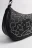 Сумка-багет с кожаной фактурой и узором из страз - цвет черный - 5