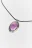Колье-шнурок с подвеской и искусственным камнем - цвет фиолетовый - 2