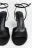 Босоножки атласные с ремешком на щиколотке - цвет черный - 5