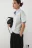Футболка-поло прямая хлопковая на пуговицах - цвет серый - 1