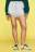Шорты атласные на завязках с кружевом - цвет голубой - 2