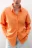 Рубашка оверсайз из жатого хлопка - цвет оранжевый - 1