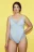 Боди с кружевом - цвет голубой - 4