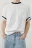 Футболка прямая хлопковая с вафельной фактурой и кантом - цвет белый - 1