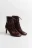 Ботильоны из искусственной кожи на каблуке со шнуровкой - цвет бордовый - 4