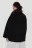 Полупальто драповое с меховой отделкой - цвет черный - 3