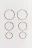 Набор серег-колец гладких (3 пары) - цвет желтый - 1