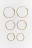 Набор серег-колец (3 пары) - цвет желтый - 2