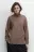 Свитер SWEATER свободный с боковыми разрезами - цвет бежевый - 2