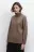Свитер SWEATER свободный с боковыми разрезами - цвет бежевый - 3