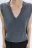 Жилет вязаный жаккардовый с V-образным вырезом - цвет серый - 7