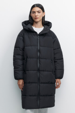 Befree Пальто oversize стеганое длинное с капюшоном