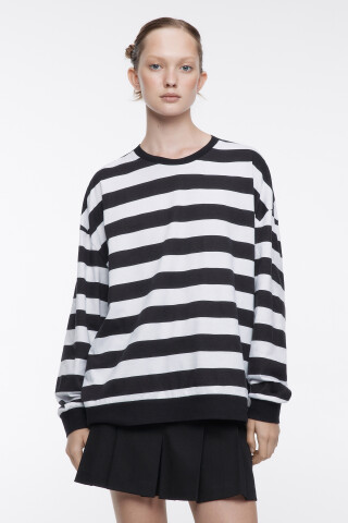Befree Лонгслив oversize хлопковый в полоску