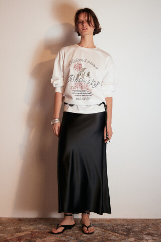 Лонгслив хлопковый с принтом — фото 4