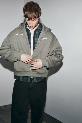 Худи-зипка oversize с принтом bf2613123010, цвет: серый (35) по