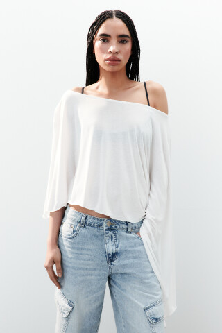 Кейп с открытыми плечами вискозный — фото 2