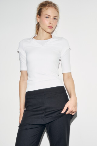 Befree Футболка-поло облегающая с вырезом