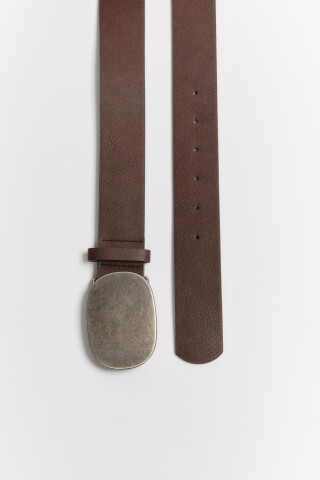 Ремень из искусственной кожи с объемной пряжкой — фото 3