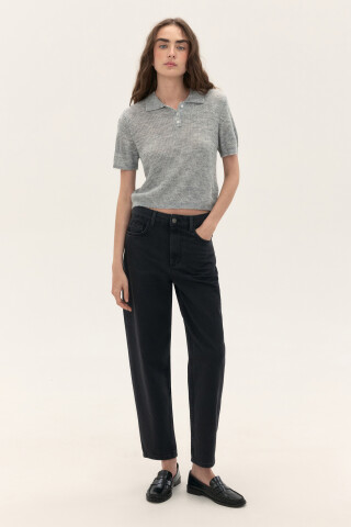 Джинсы mom fit укороченные — фото 4