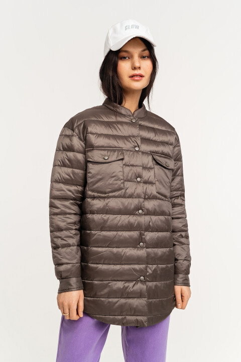 

Куртка-рубашка стеганая утепленная, Зеленый, Куртка-рубашка стеганая утепленная