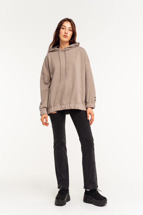 

Худи хлопковая oversize, Бежевый, Худи хлопковая oversize