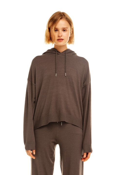 

Худи трикотажная oversize, Бежевый, Худи трикотажная oversize
