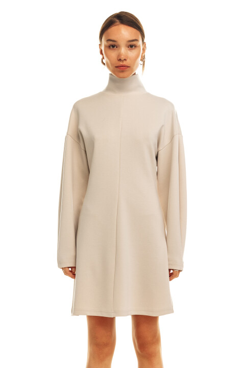 

Платье трикотажное oversize, Бежевый, Платье трикотажное oversize