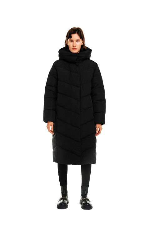 Пуховик удлиненный с натуральным утеплителем