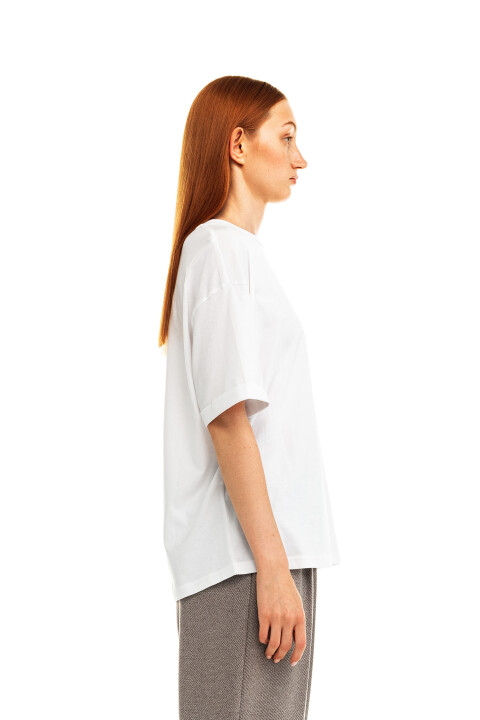 

Футболка хлопковая oversize, Белый, Футболка хлопковая oversize