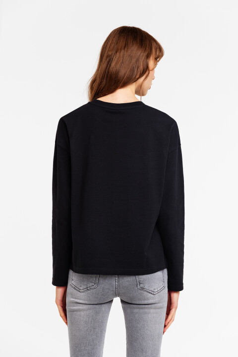 

Лонгслив хлопковый oversize, Черный, Лонгслив хлопковый oversize