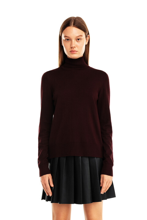 

Водолазка трикотажная oversize, Бордовый, Водолазка трикотажная oversize