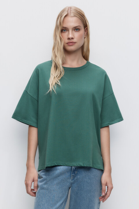 

Футболка базовая oversize, Зеленый, Футболка базовая oversize