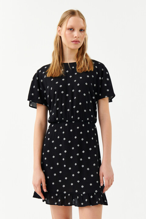 

Платье мини с резинкой на талии и воланами, Мультиколор, Платье мини с резинкой на талии и воланами